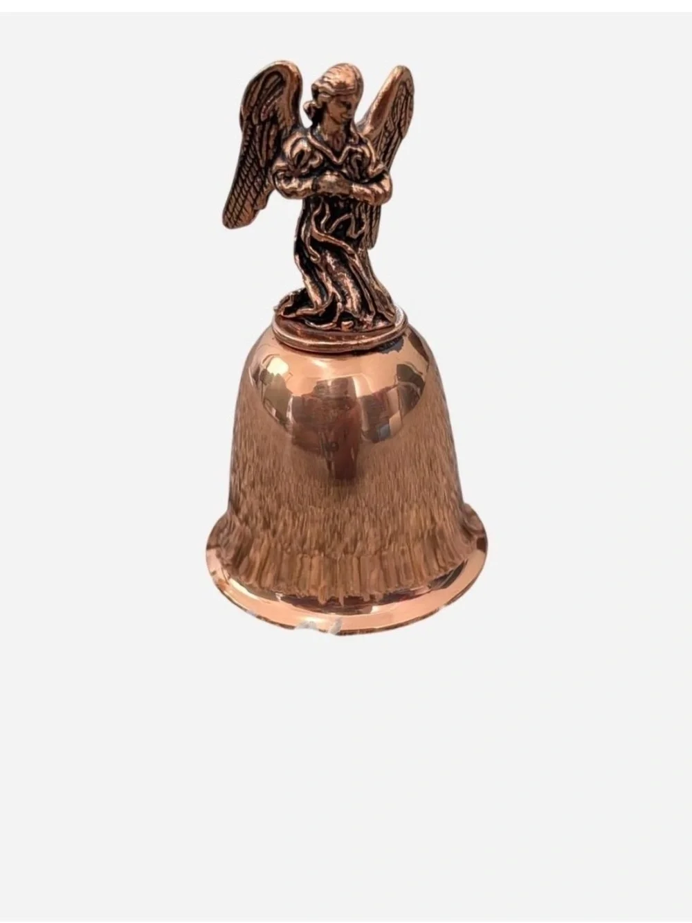 Vintage Copper Angel Bell Decorative Accent